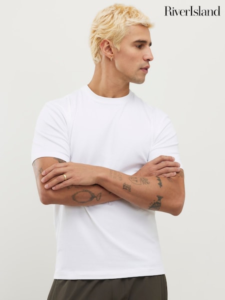 Hvit - Regular River Island Muscle Fit T-shirts 3 Pack