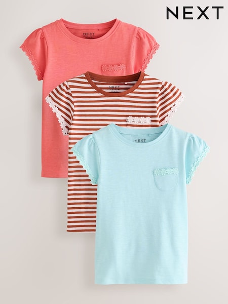 Multi - Daisy Trim T-shirts 3 Pack (12mths-16yrs)
