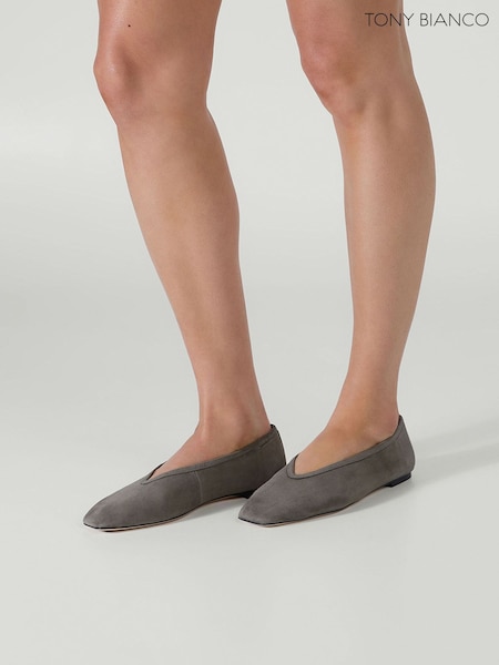 Grey - Tony Bianco Suede Bianca Ballet Flat