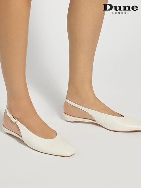 White - Dune London Heartbeat Ballet Pumps