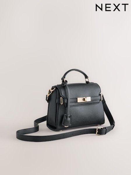 Black - Belted Hand Held Bag
