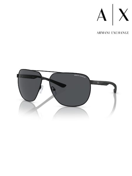 Negru - Regular Armani Exchange 0ax2047s Round Sunglasses