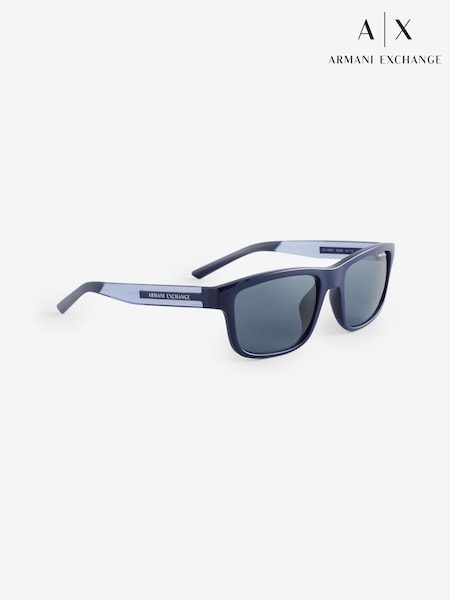 Blue - Regular Armani Exchange Rectangle Sunglasses