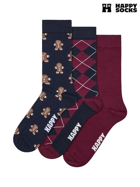Boz - Regular Happy Socks Everyday Gingerbread Man Socks 3 Pack