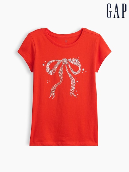Red Bow - Gap Graphic Short Sleeve T-shirt (4-13yrs)