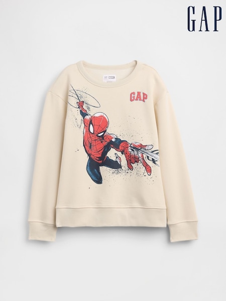 Cream - Gap Marvel Spider-man Relaxed Crew Neck Sweatshirt (4-13yrs)