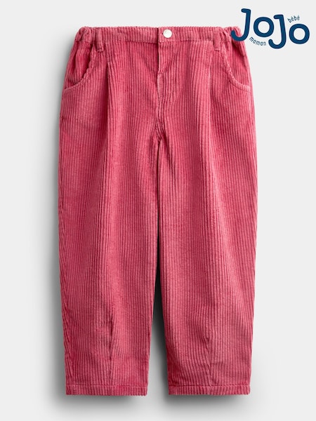 Berry Pink - Jojo Maman Bébé Cord Heart Pocket Barrel Leg Trousers