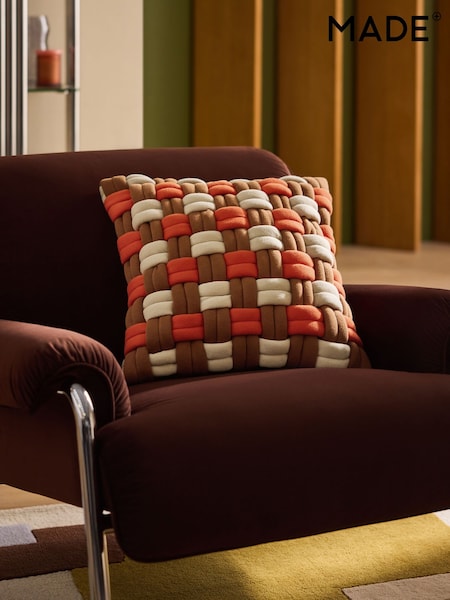 Made.com Morven Feather Filled Lattice Jersey Cushion