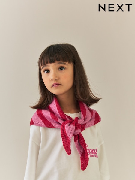 Pink Stripe - Triangle Scarf (3-16yrs)