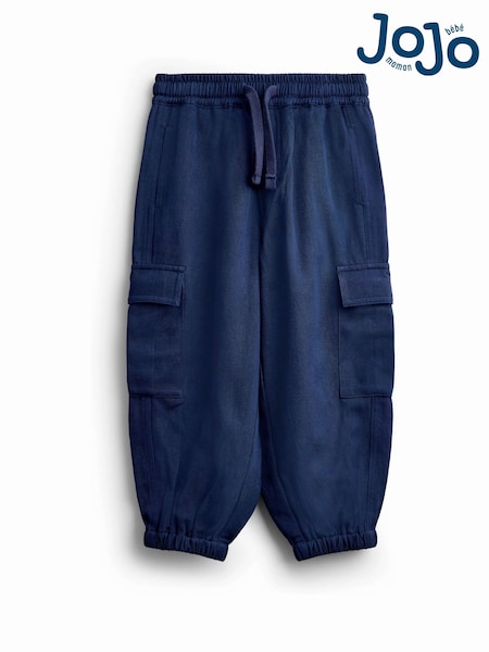 أزرق داكن أزرق - Jojo Maman Bébé Cuffed Cargo Joggers