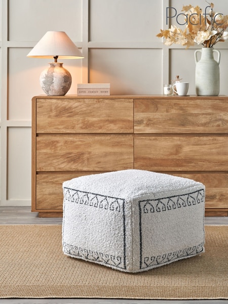Pacific Greek Key Design Pouffe