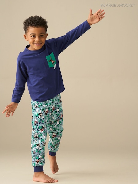 Синий - Angel & Rocket Beano Navy Printed Pyjamas