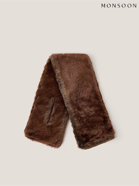 Monsoon Cream Agnes Faux Fur Scarf (Y95318) | 173 QAR