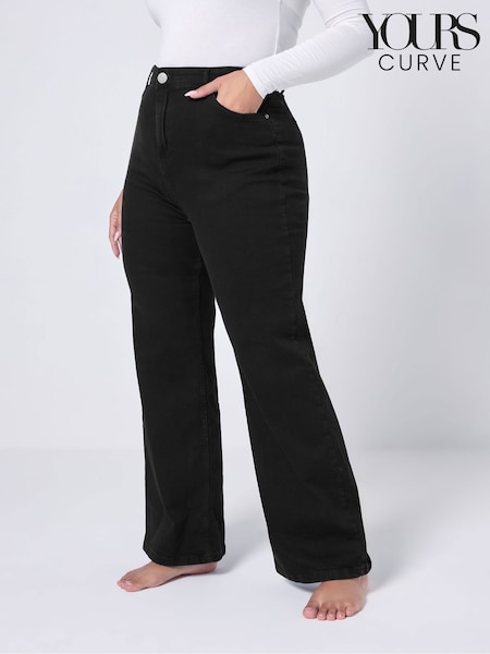 Yours Curve Black Wide Leg Jeans (Y95417) | €48
