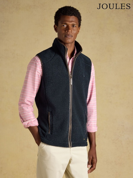 Navy - Regular Joules Heritage Borg Fleece Gilet