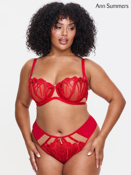 Ann Summers Red DD+ Non Pad Balcony Desiring Decadence Balcony Bra (Y95745) | €48