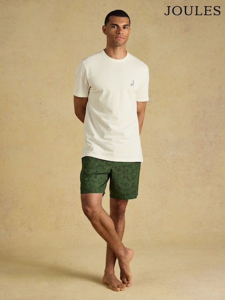 Green & Ecru - Regular Joules Dozer Short Pyjama Set