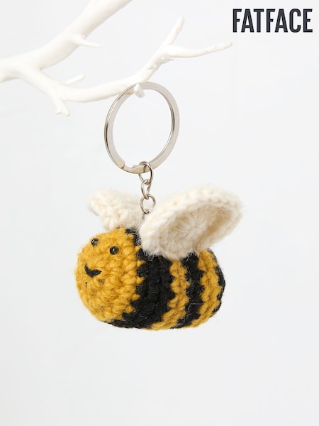 FatFace Yellow Crochet Bee Keyring (Y95934) | 42 QAR