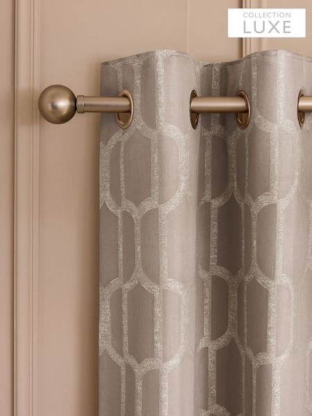 Eyelet Luxe Evie Geometric Jacquard Eyelet Curtains