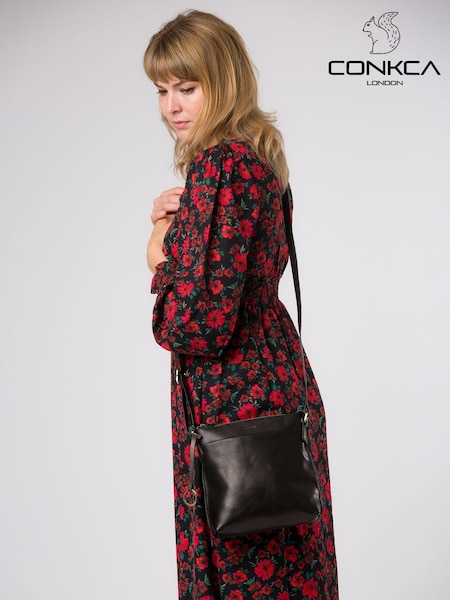 Negro - Conkca Cassia Leather Cross-Body Brown Bag (Y96071) | 69 €