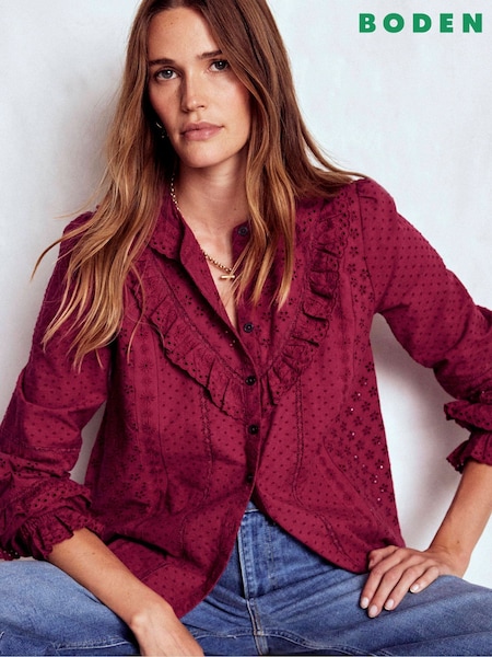 Boden Broderie Ruffle Top (Y96684) | R$ 980
