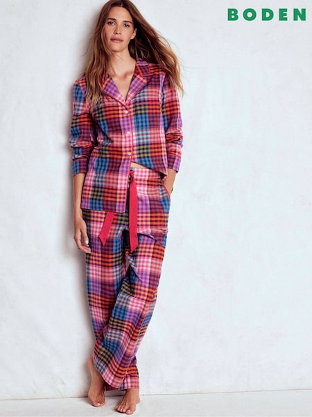 Boden Pink Brushed Cotton Pyjama Shirt (Y96688) | €62
