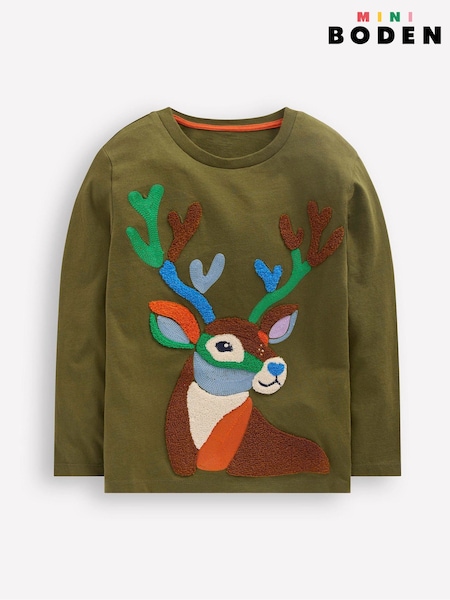 Boden Green Long Sleeve Bouclé T-Shirt (Y96689) | €24 - €26