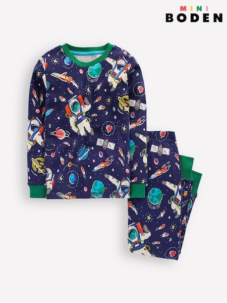 Boden Blue Space Snug Glow-in-the-dark Pyjamas (Y96697) | AED157 - AED186