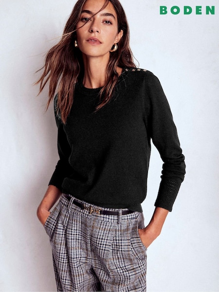 Boden Black Briony Stitch Jumper (Y96707) | AED460