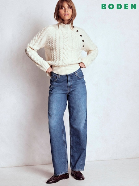Boden Blue Full Length Barrel Leg Jeans (Y96746) | €126
