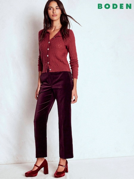 Boden Purple Canonbury Velvet Trousers (Y96762) | €191
