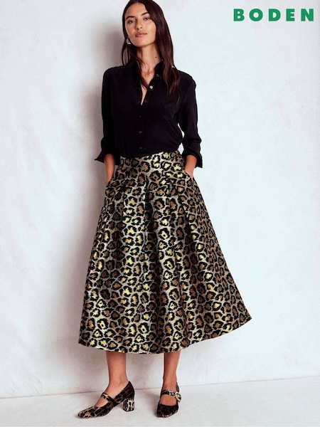 Boden Animal Verity Jacquard Midi Skirt (Y96770) | AED926