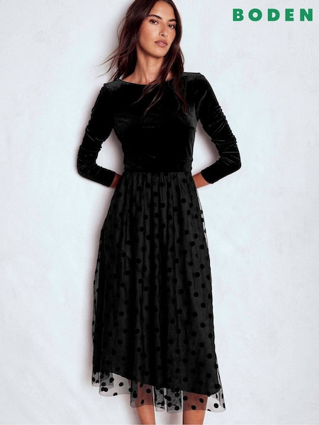 Boden Velvet Bodice Jersey Dress (Y96780) | R$ 1.470