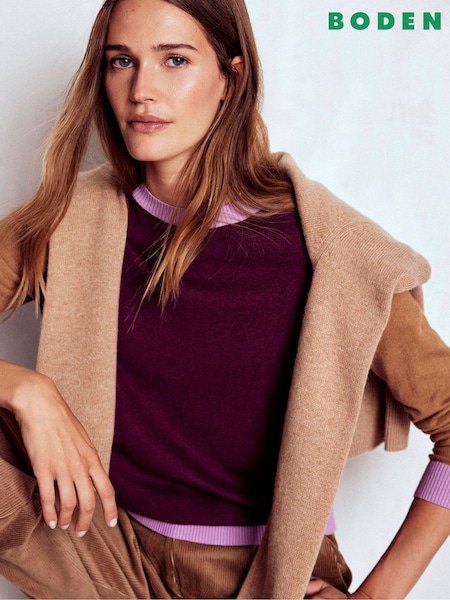 Boden Purple Meg Raglan Sleeve Jumper (Y96784) | AED437