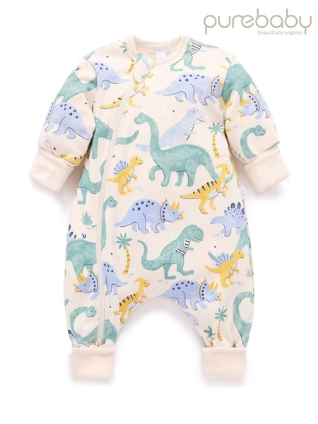 Purebaby Blue Padded Sleeve Sleepsuit Onesie (Y96893) | €37