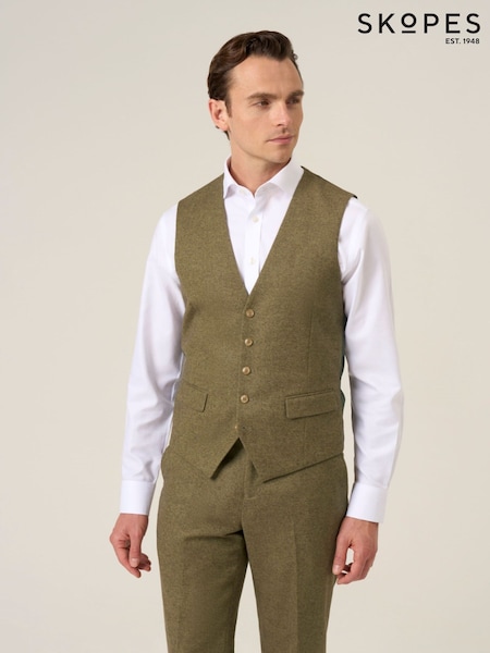 Skopes Green Fox Textured Suit Waistcoat (Y96902) | AED460
