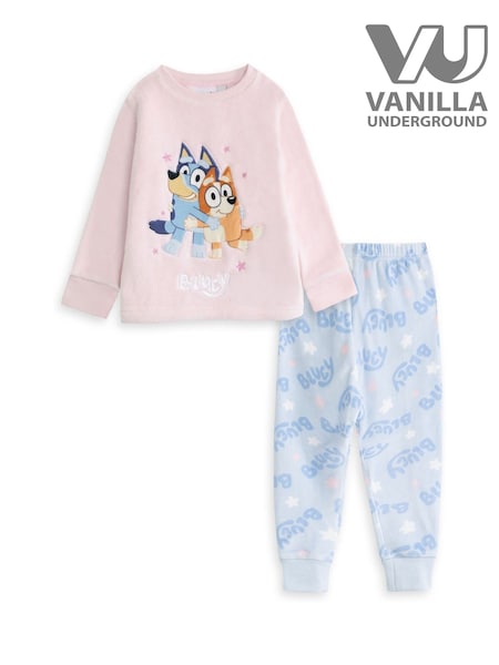 Vanilla Underground Pink Bluey Fleece Long Sleeve Long Leg Pyjamas Set (Y96914) | LEI 156