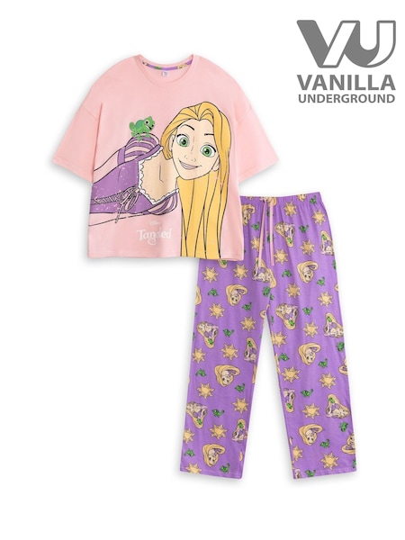 Vanilla Underground Pink Disney Tangled Short Sleeve Long Leg Pyjamas Set (Y96947) | AED204