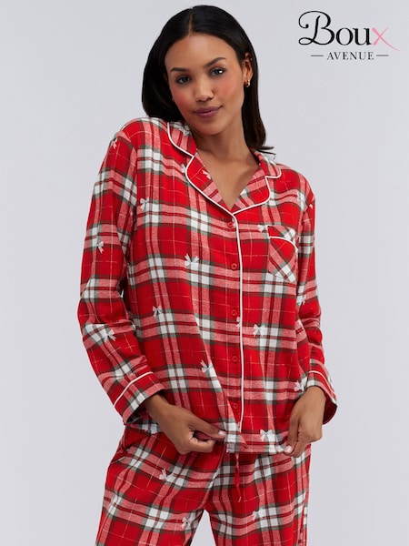 Boux Avenue Red Check Trouser Pyjamas In a Bag (Y96949) | €57