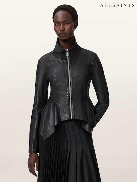 AllSaints Black Grace Biker Jacket (Y97064) | 1,814 QAR