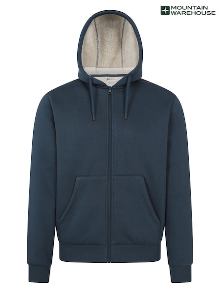 Azul - Mountain Warehouse Dalton Mens Borg Lined Hoodie (Y97123) | R$ 525