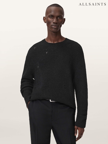 Negro - AllSaints Edgin Crew Neck Jumper (Y97164) | 183 €