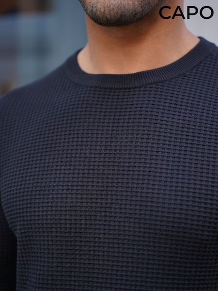CAPO Black Cable Knit Jumper (Y97482) | €58