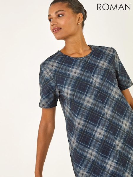 Roman Check Print T-Shirt Stretch Dress (Y97599) | € 55