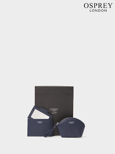 Azul - Osprey London Pink The Neptune Leather Mirror Card Holder & Small Pouch (Y97645) | R$ 385