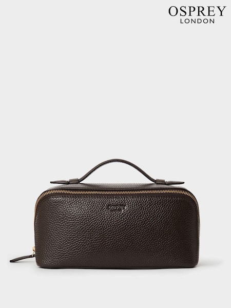 Castanho - Osprey London Purple The Jet Set Leather Washbag (Y97647) | R$ 680