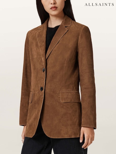 AllSaints Brown Arna Suede Blazer (Y97813) | €562