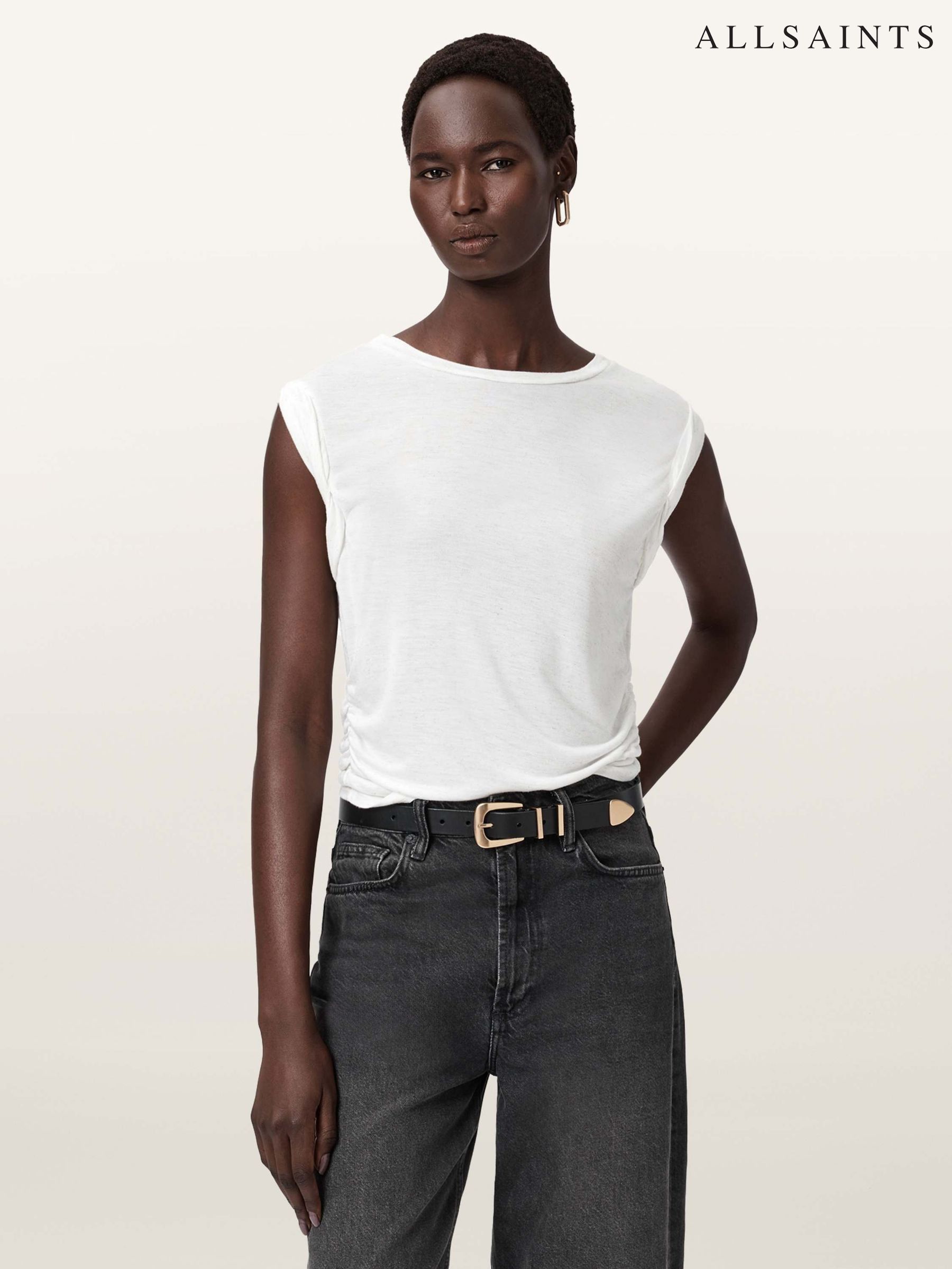 Buy Women's Tops AllSaints Black Online | Next USA