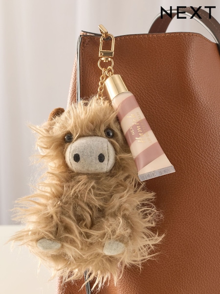 Natural - Hamish The Highland Cow Lip Butter Balm And Plush Keyring