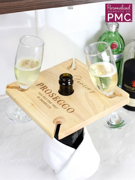 Personalised 4 Wine Glass Holder & Bottle Holder Set by PMC (Y98002) | €24.50